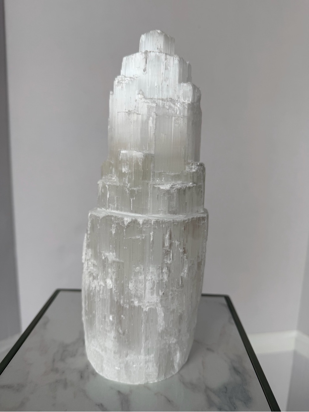 Natural White Selenite Tower Sculpture - Home Art